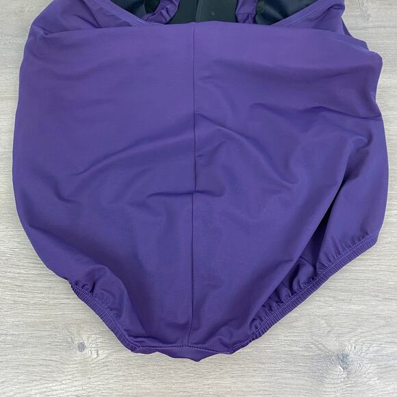 Lands End Purple Slendersuit Grecian Tummy Control One Piece Swimsuit Sz.20W - Picture 13 of 16